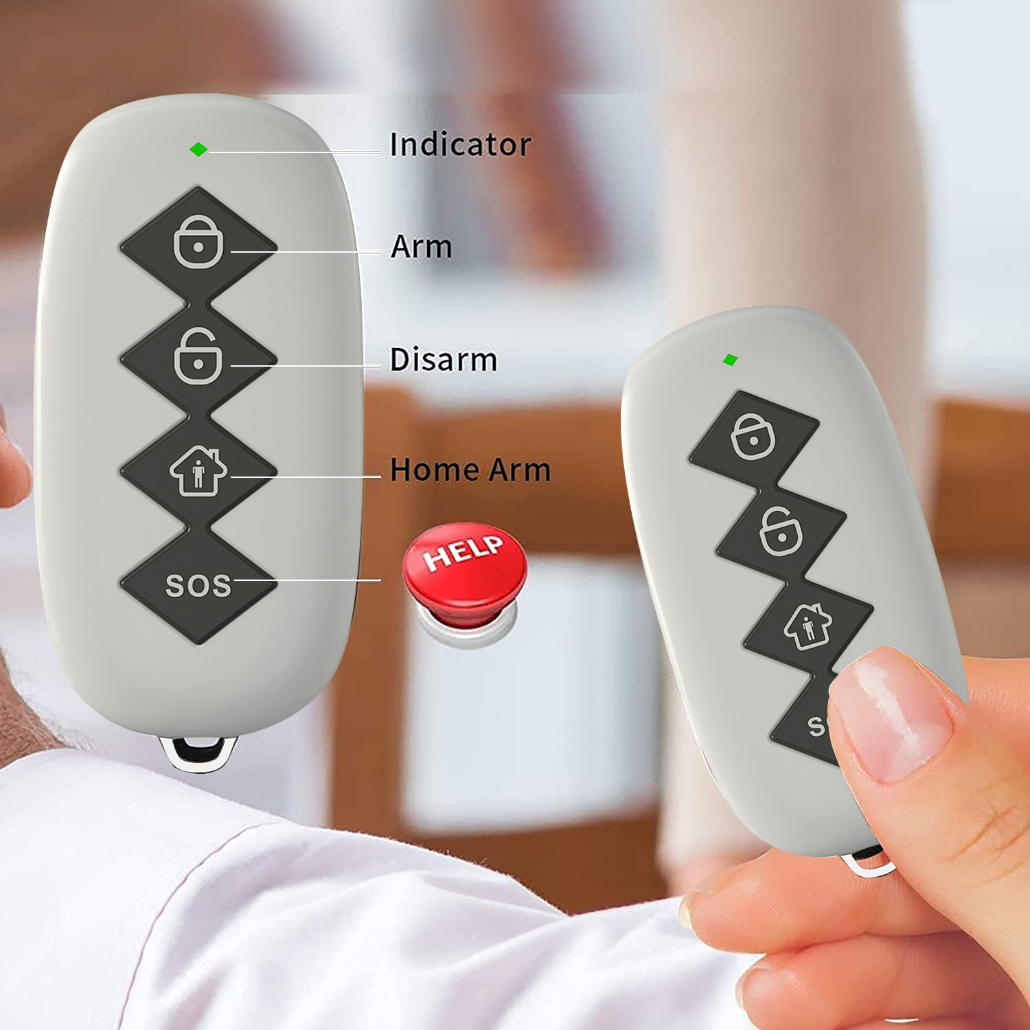 Home Security Key Fob - 2pcs Wolf-Guard 433MHz Wireless Waterproof RF