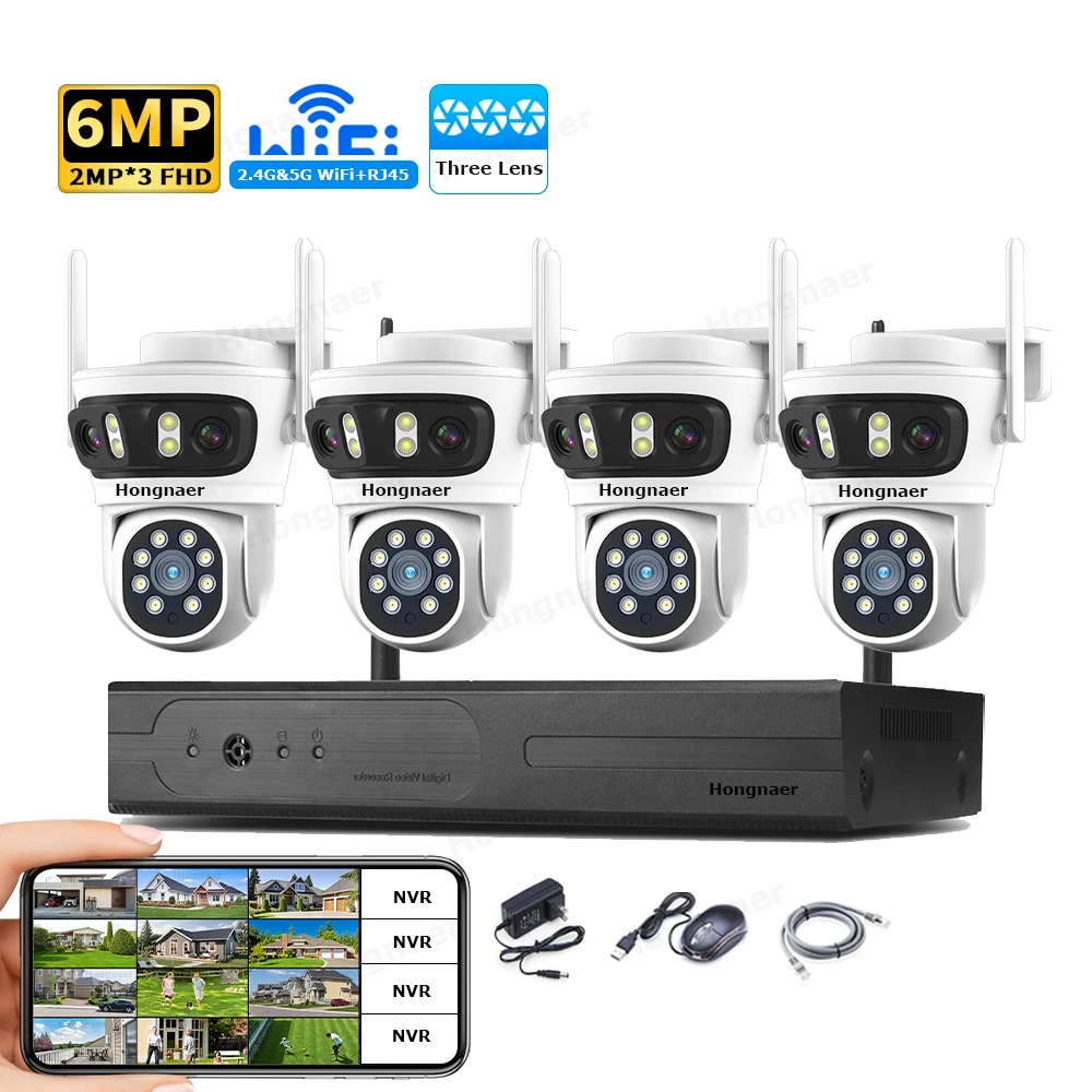 Home Security And Camera Systems - 2026 Hongnaer 6MP 4CH 3 Lens