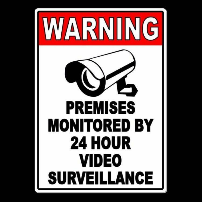 Home Security Cameras - Vintage-Style Iron Video Surveillance Warning Sign