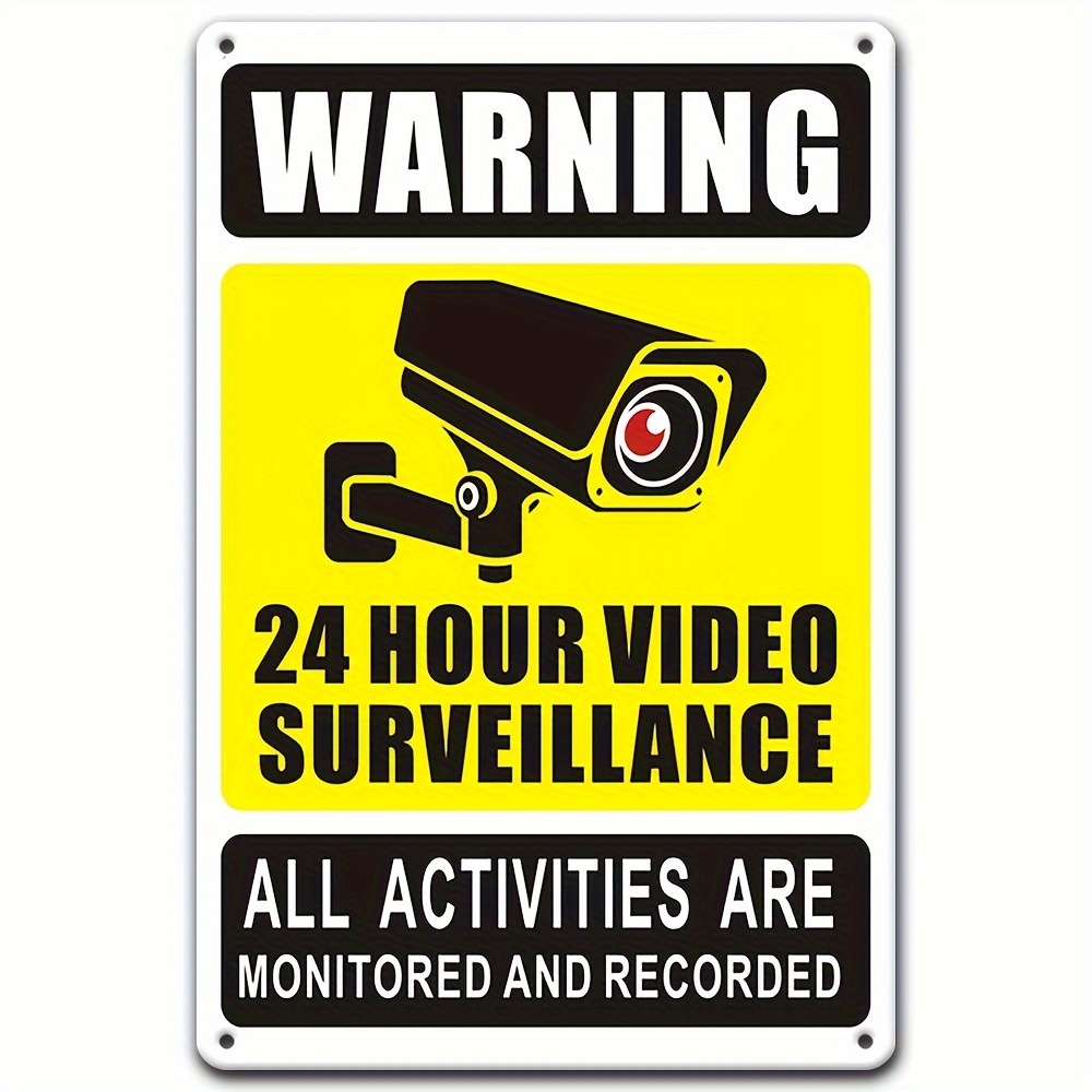 Home Security Cameras - 24/7 Video Surveillance Warning Sign -