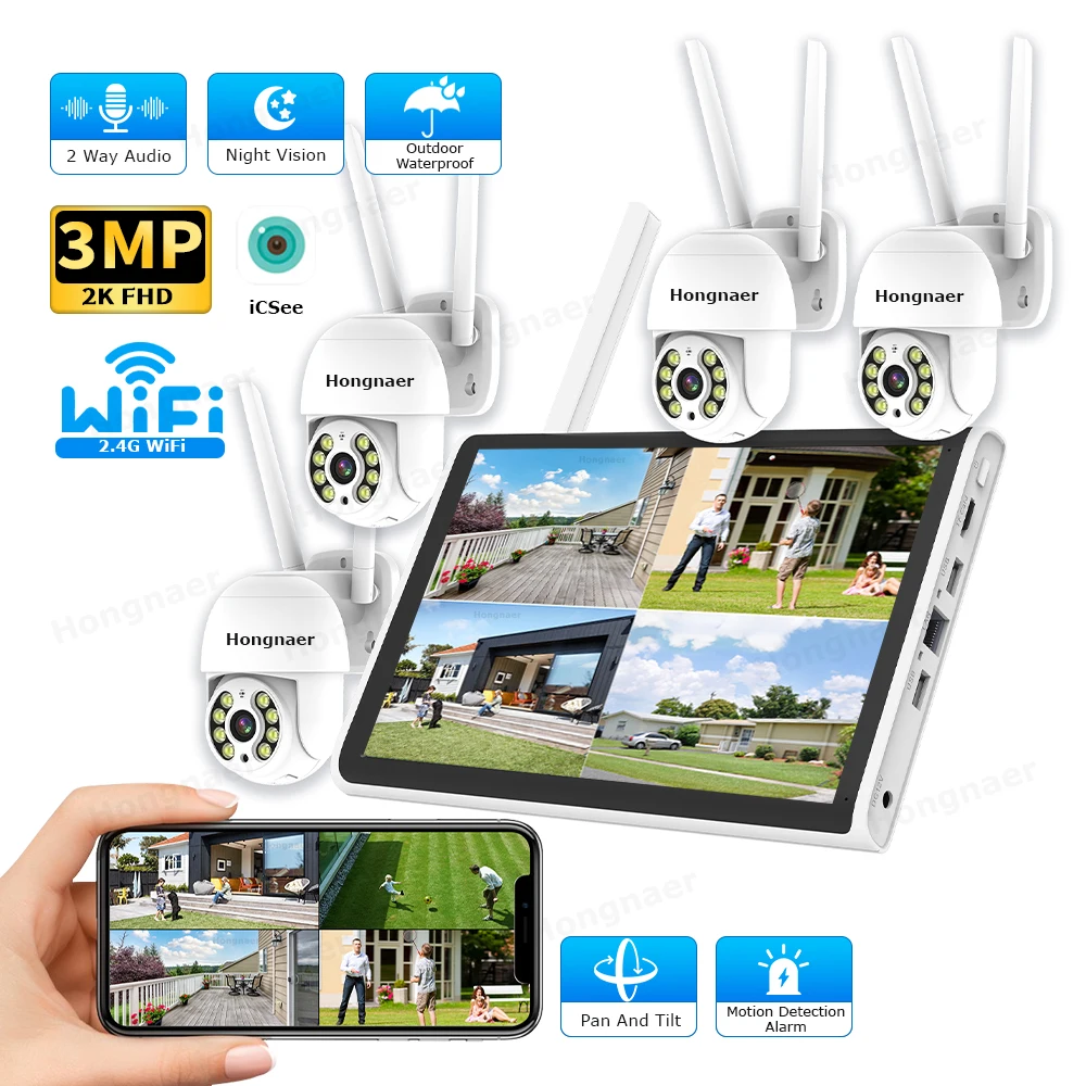 2026 Hongnaer 3MP 4 Channel Wi - Home Security And Camera Systems incelemesi ve fiyatı
