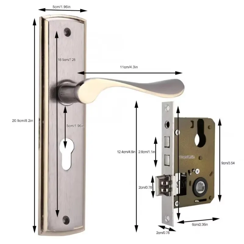 Gold Door Handle Lock Silent H - Home Security Essential incelemesi ve fiyatı