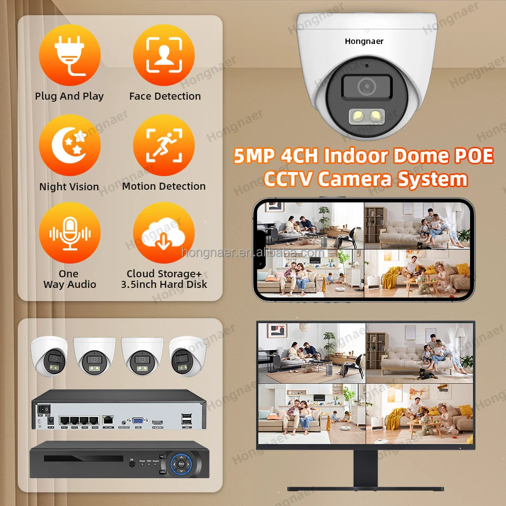 2026 Hongnaer 4MP 5MP 8MP 4CH  - Home Security Cameras incelemesi ve fiyatı