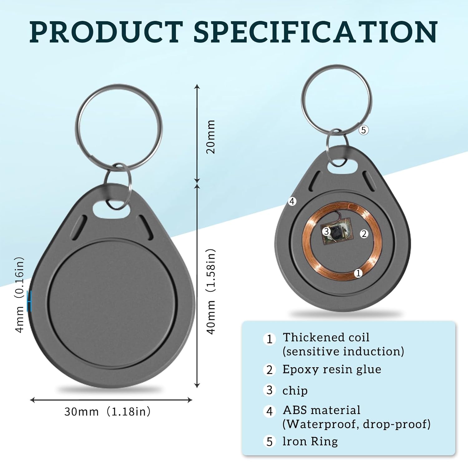 100P NFC Smart Key Tag Card,RF - Home Security Key Fob incelemesi ve fiyatı