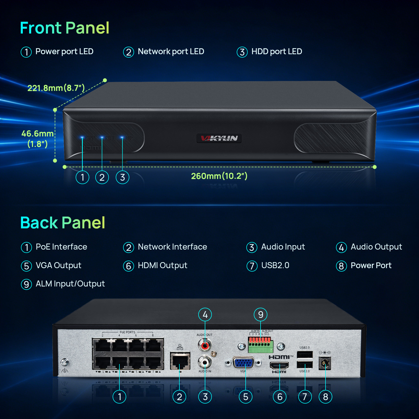 Vikylin 4K NVR UP to 12MP 8CH  - Home Security And Camera Systems incelemesi ve fiyatı