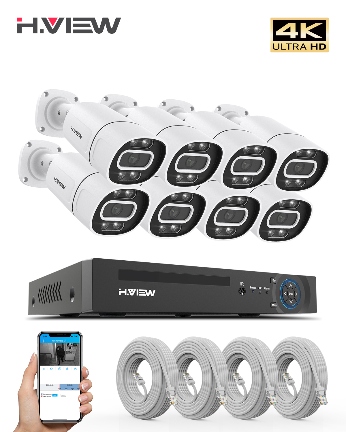 H.View 4K 5Mp 8Mp poe Cctv Sec - Home Security And Camera Systems incelemesi ve fiyatı