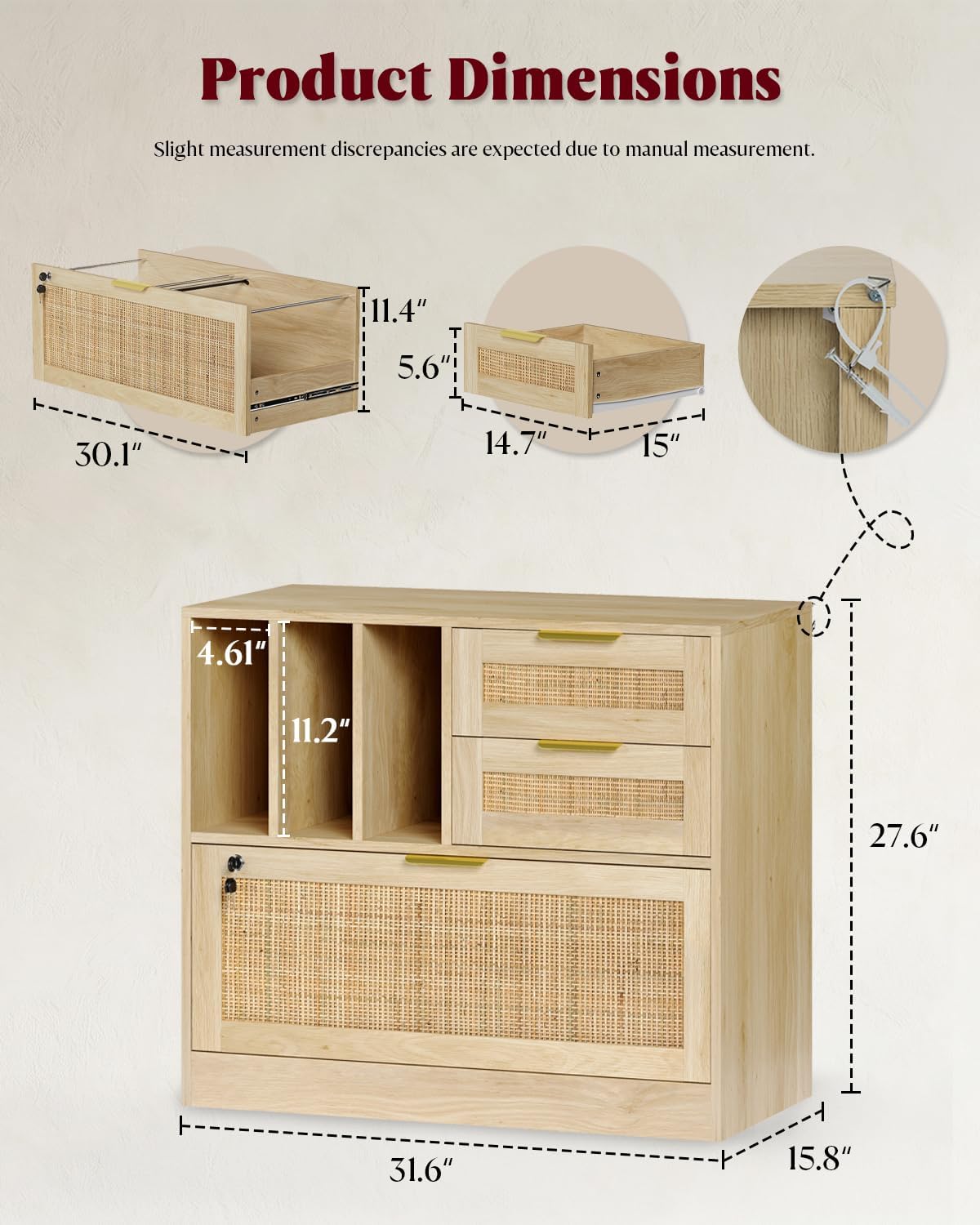 Three Drawer Lateral Wood Ratt - Home Security Features incelemesi ve fiyatı