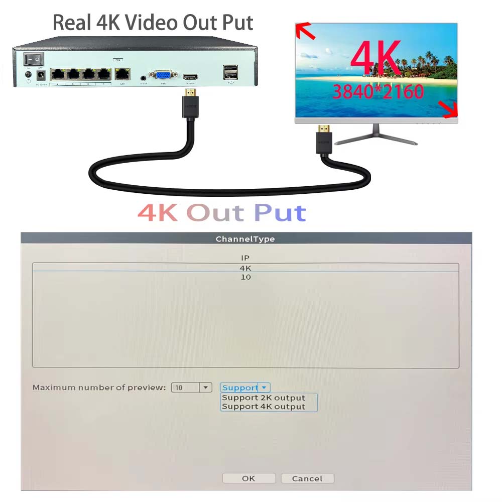 4K 10CH NVR 4/8Port POE For 8M - Home Security Cameras incelemesi ve fiyatı