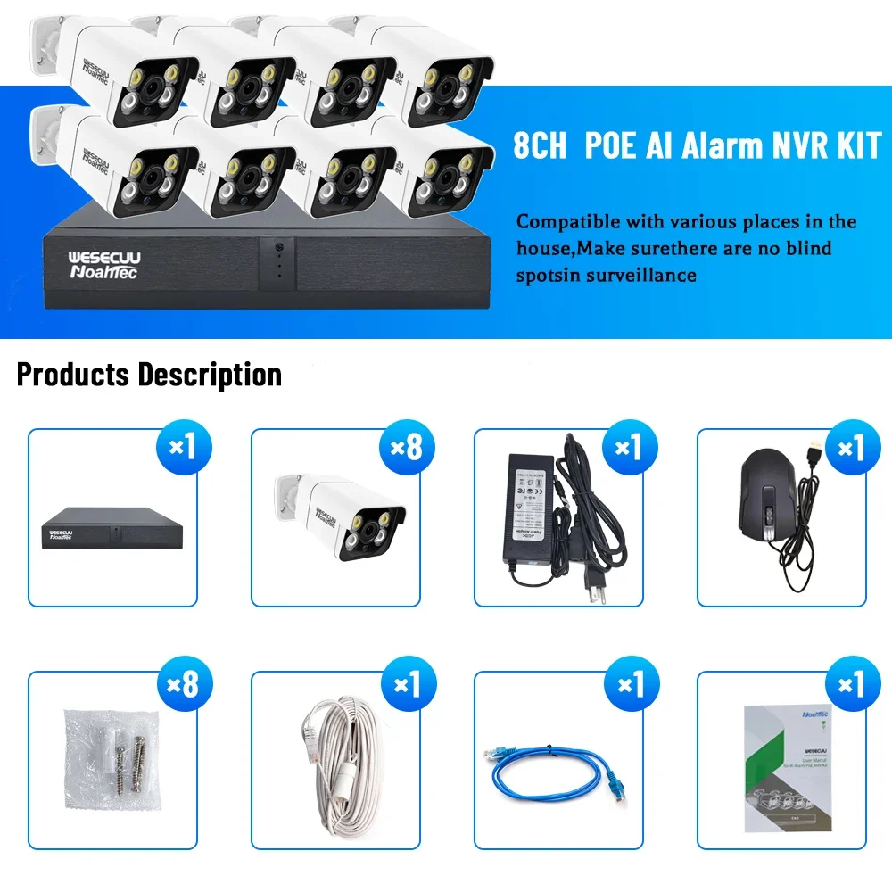 Manufacturer 5mp 4k 8mp 4 8 16 - Home Security And Camera Systems incelemesi ve fiyatı