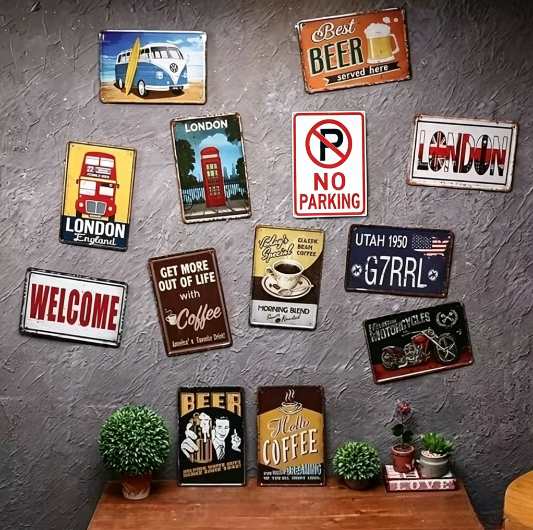 HD Metal Tin Sign Vintage Funn - Home Security Quotes incelemesi ve fiyatı
